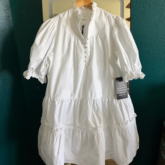 POMANDER PLACE White Selena Mini Dress NWT Size M - Picture 2 of 4